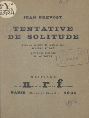 cover image of Tentative de solitude